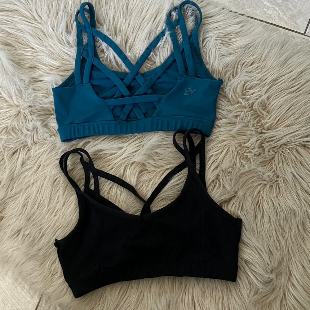 2 Everyday Yoga Radiant Solid Strappy Back / Teal Sports Bra | S